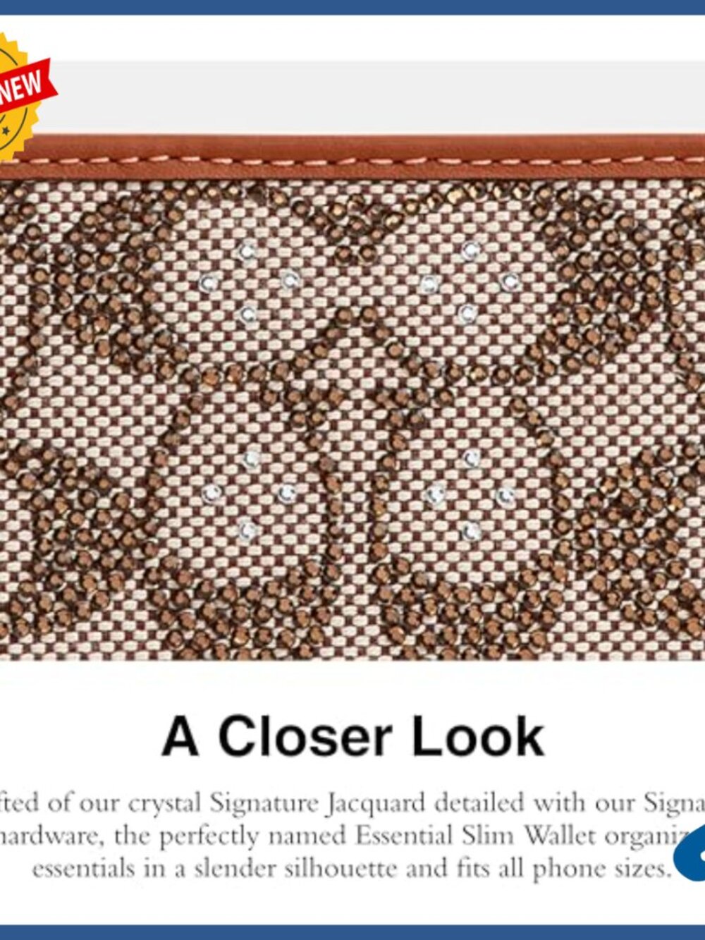 Slim Wallet with Pushlock Closure, Faux Leather, 3 Compartments - Picture 4 of 5